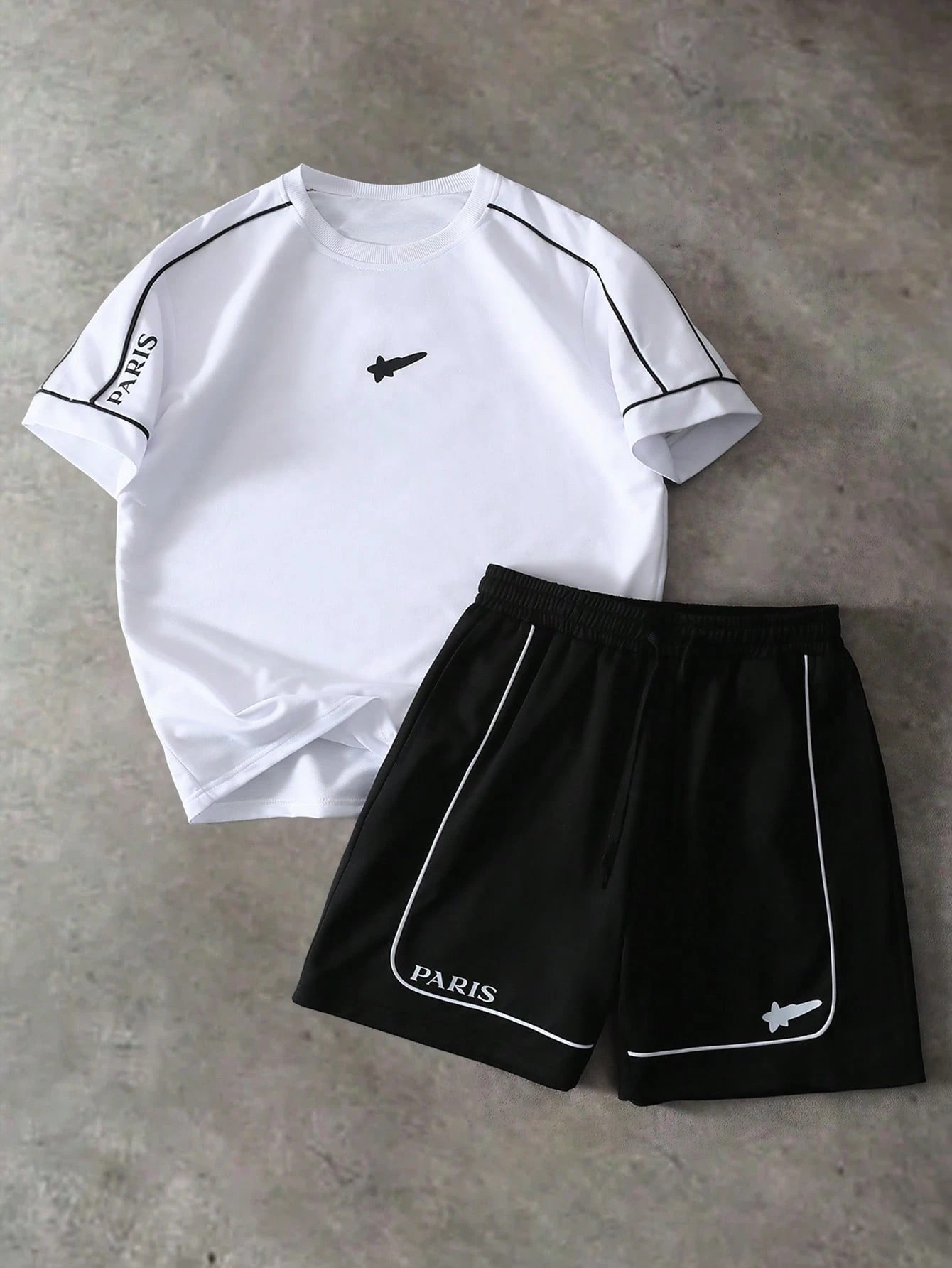 Street Fashion Male - ชุดเซ็ตเสื้อยืดแขนสั้นและกางเกงขาสั้นลายพิมพ์ 3 มิติสำหรับผู้ชาย ฤดูร้อนปี 2026 -