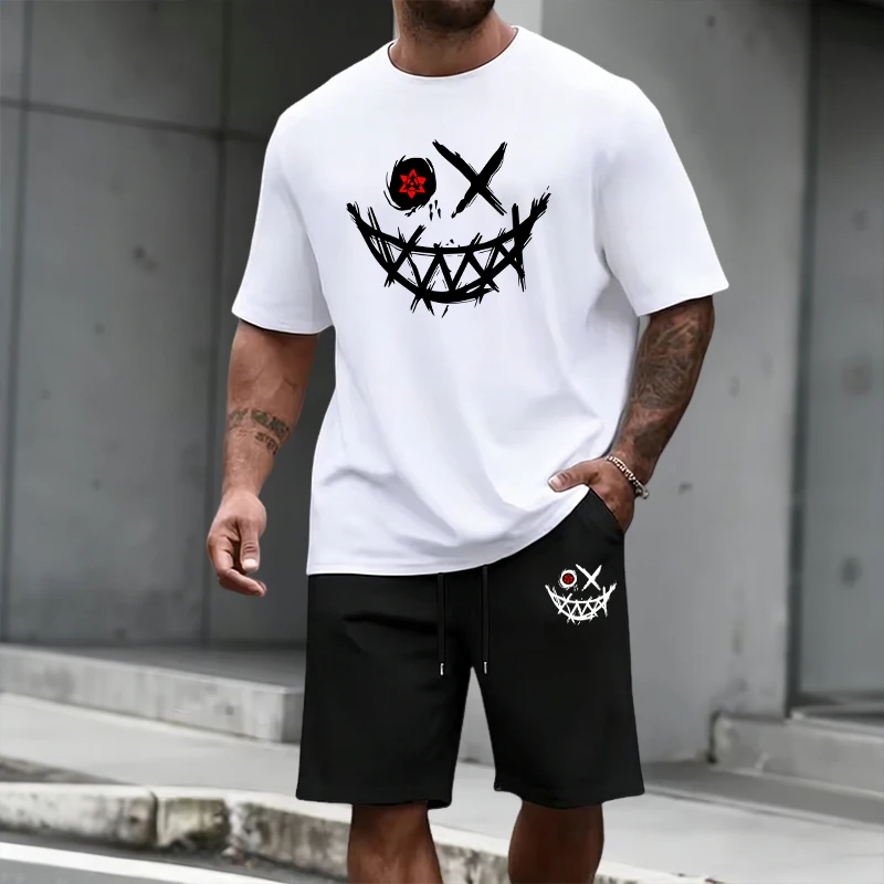 Street Fashion Male - 2026 ฤดูร้อนผู้ชายชุดเสื้อยืดและกางเกงขาสั้นแฟชั่นลำลองในเมืองแขนสั้นชุดสตรีทแวร์โฮมกลางแจ้งเสื้อยืดสบายๆ โค-ออร์ดส์