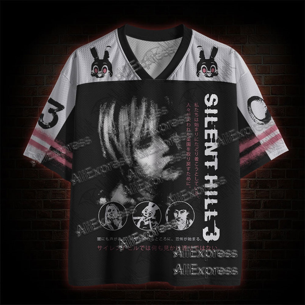 Street Fashion Hot - เสื้อผ้ากีฬาตาข่ายแห้งเร็วแฟชั่นสตรีทขายดี เสื้อยืดคอวีระบายอากาศสำหรับผู้ใหญ่และเด็ก ซีรีส์ภาพยนตร์สยองขวัญ