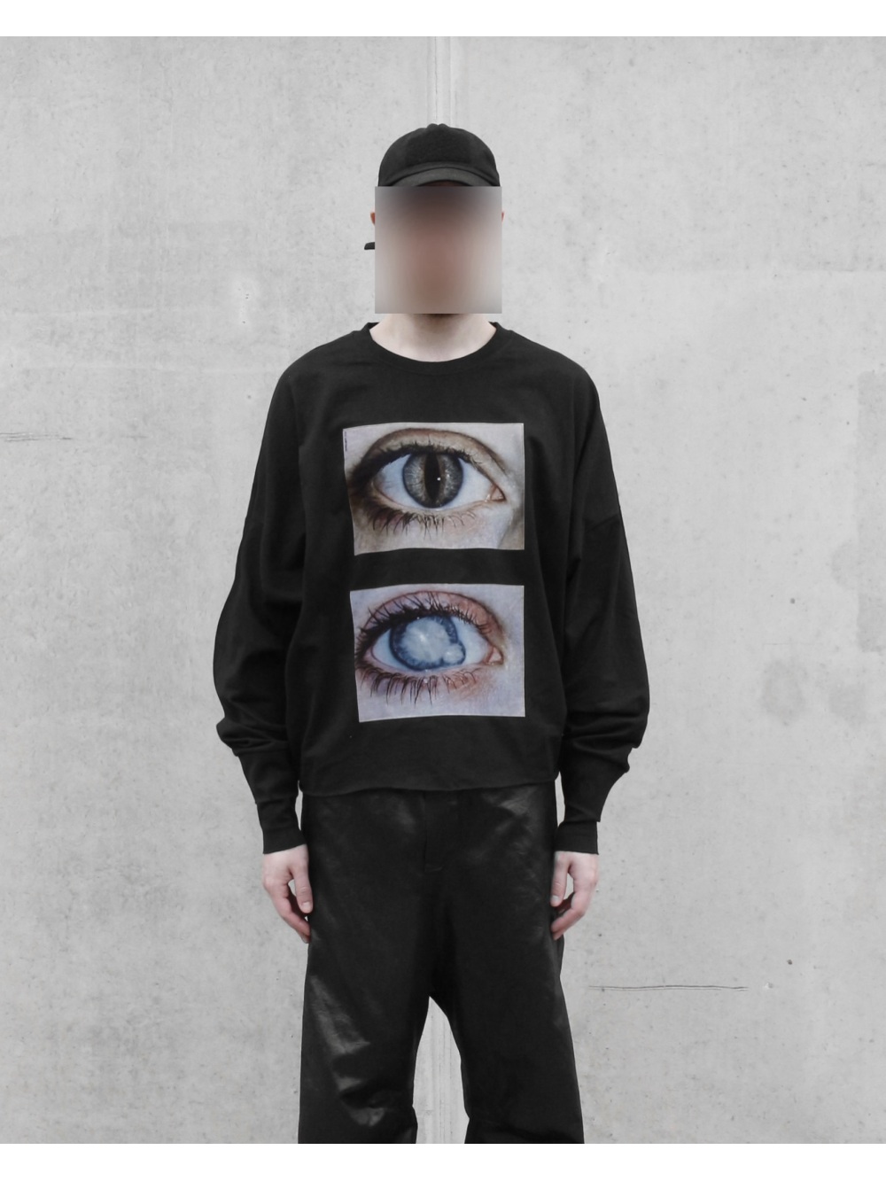 Street Fashion In China - เสื้อท็อปอเนกประสงค์แขนยาวพิมพ์ลายตาคู่สไตล์ดาร์กกอธิคสมจริง ปี 2026 แฟชั่นแนวพังก์สตรีทเทรนด์ Y2K สไตล์ดีแคดเอนท์