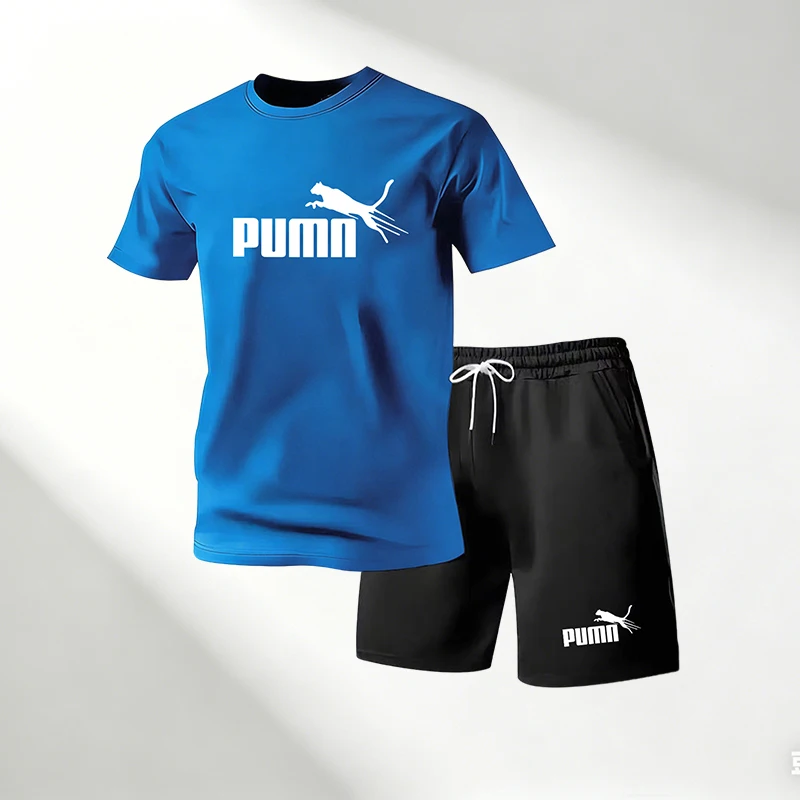 Street Fashion Male - เสื้อยืดเซ็ตผู้ชาย คอลเลคชั่นฮอตเซล 2026 คอกลม แขนสั้น+กางเกงขาสั้นกีฬา แห้งเร็ว