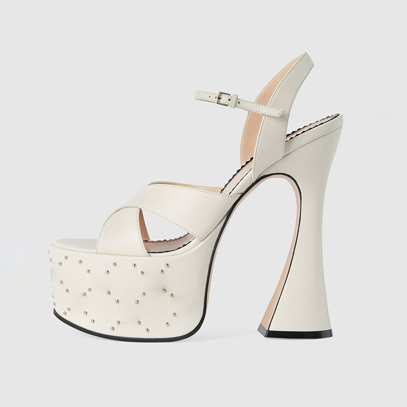 Street Fashion Shoes - รองเท้าแตะส้นสูงหัวเข็มดำสีขาวแฟชั่นสำหรับผู้หญิงใส่ในฤดูร้อนกันน้ำเซ็กซี่รองเท้าสำหรับไนท์คลับแข่งรถของผู้หญิง34-43