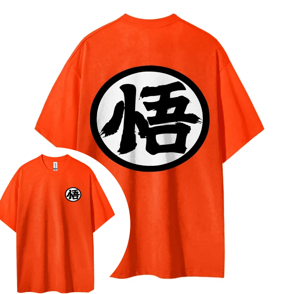 Street Fashion Japan Brand - ดราก้อนบอล ฮ็อตบลัด แอนิเมชั่น เทรนด์แขนสั้นผู้ชายแฟชั่นแบรนด์สตรีทหลวมคู่เสื้อผ้าสบายหลวม