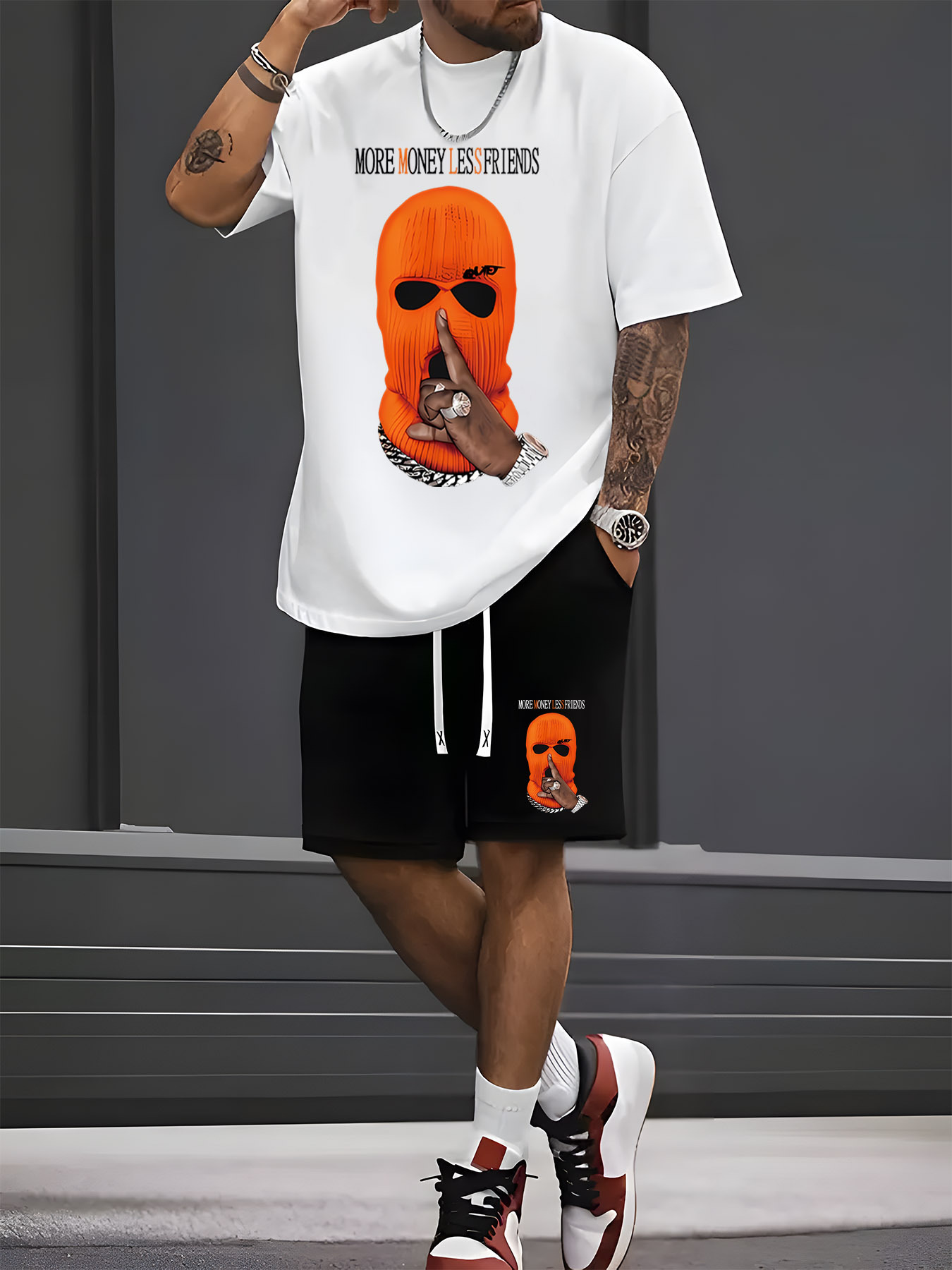 Street Fashion Male - ชุดเซ็ตเสื้อยืดแขนสั้นกางเกงขาสั้นผู้ชายใหม่ประจำฤดูร้อนปี 2026 - แฟชั่นลำลองสไตล์สตรีท สวมใส่สบาย นุ่ม