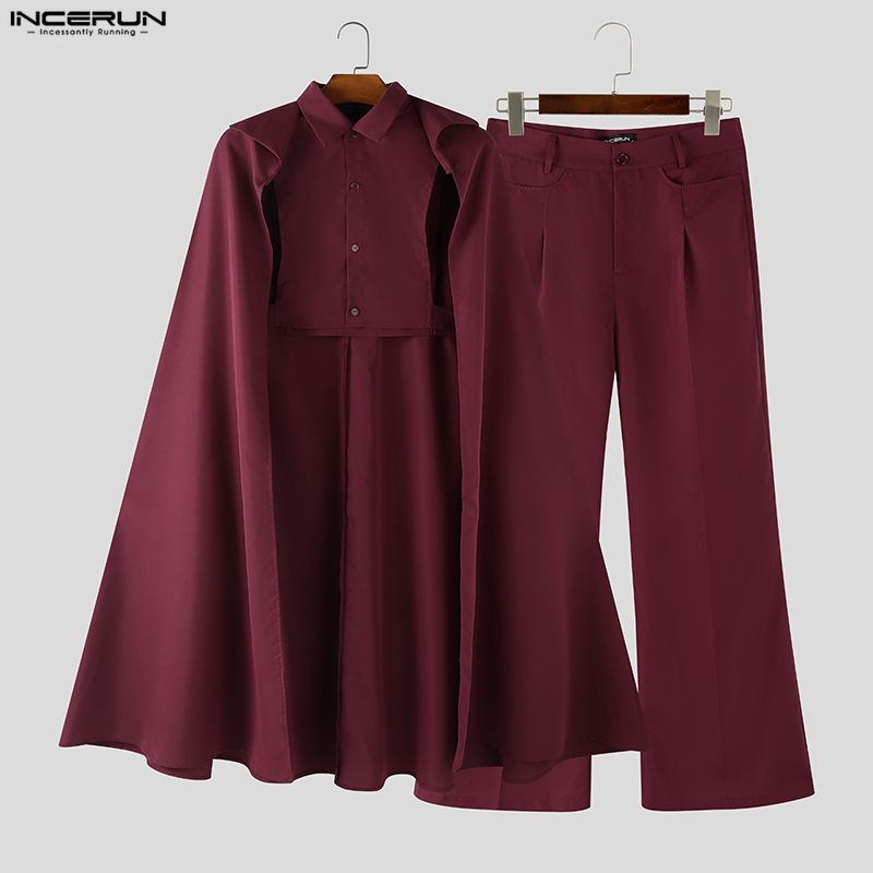INCERUN ชุดเซ็ตผู้ชาย สีพื้น ป - Fashion Streetwear บทวิจารณ์และราคา