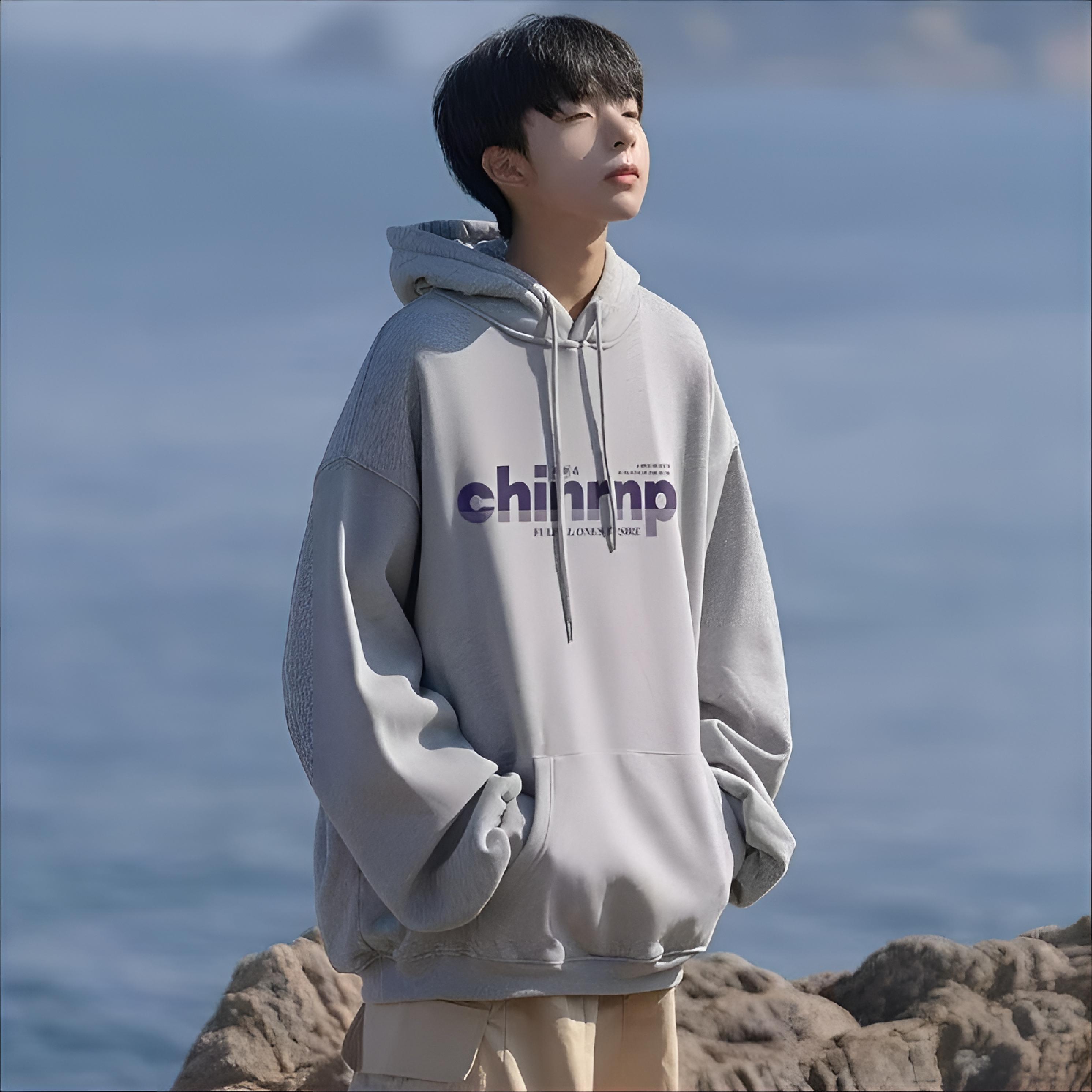 เสื้อฮู้ดแขนยาวผู้ชายมีหมวก พิ - Street Fashion Culture บทวิจารณ์และราคา