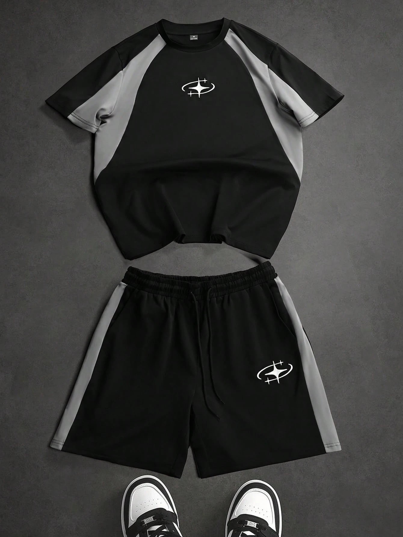 ชุดเซ็ตเสื้อยืดแขนสั้นและกางเก - Street Fashion Male บทวิจารณ์และราคา