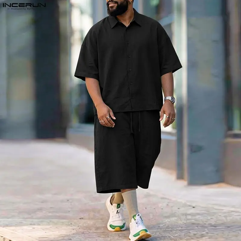 INCERUN ชุดเซ็ตผู้ชาย เสื้อเชิ - Fashion Streetwear บทวิจารณ์และราคา