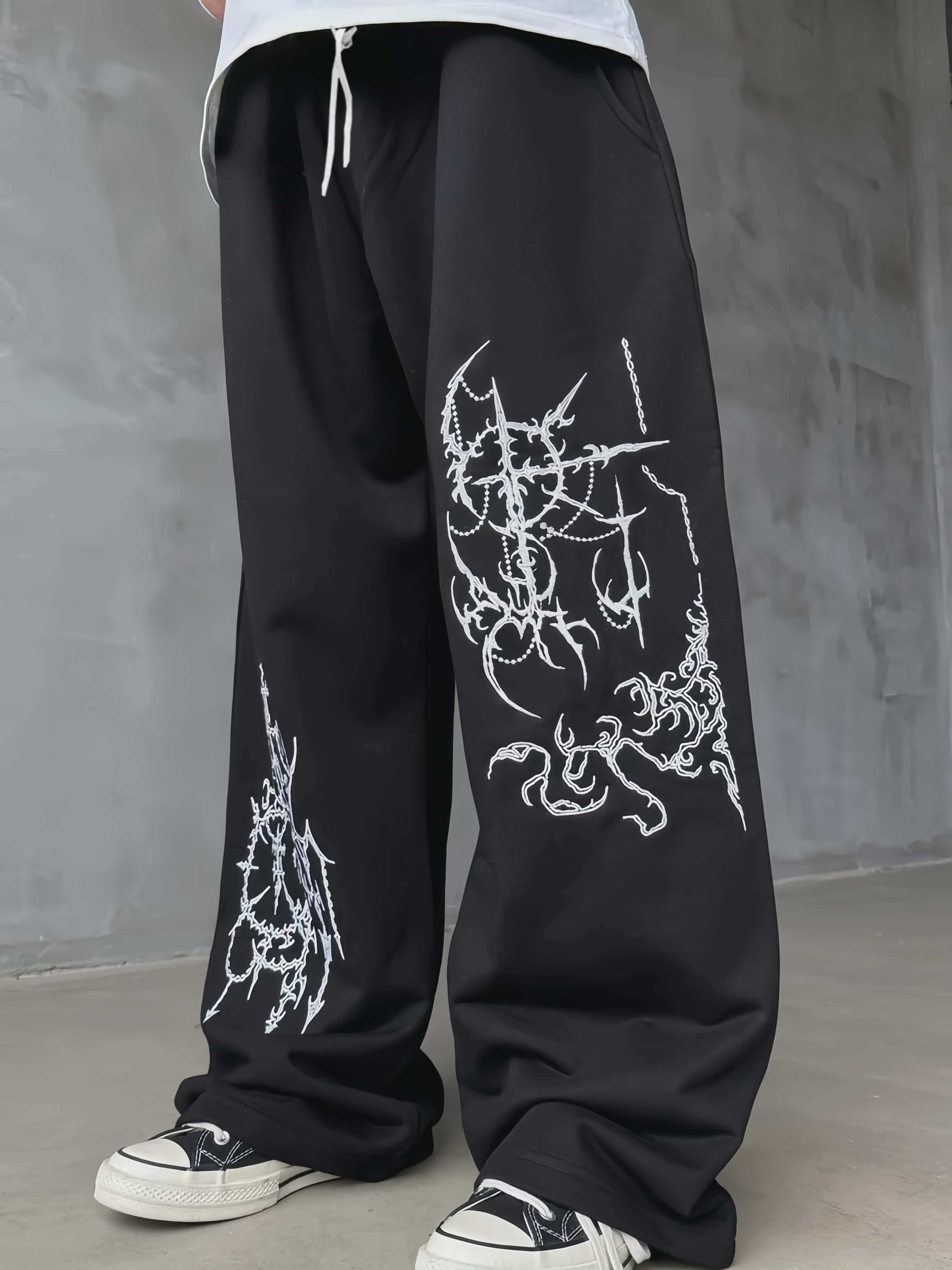 กางเกงขากว้างสไตล์สตรีทลำลองสำ - Street Fashion Asian Men บทวิจารณ์และราคา