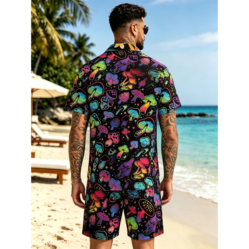 แฟชั่นบุรุษ ชุดสูทพิมพ์ลายเห็ด - Fashion Streetwear บทวิจารณ์และราคา