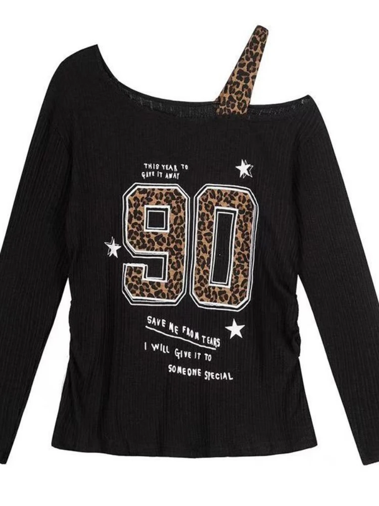 เสื้อยืดลายเสือดาวสไตล์ Y2K แบ - Fashion Streetwear บทวิจารณ์และราคา