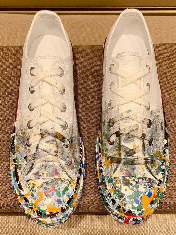 รองเท้าผ้าใบผู้หญิงสีขาวแบบผูก - Street Fashion Shoes บทวิจารณ์และราคา