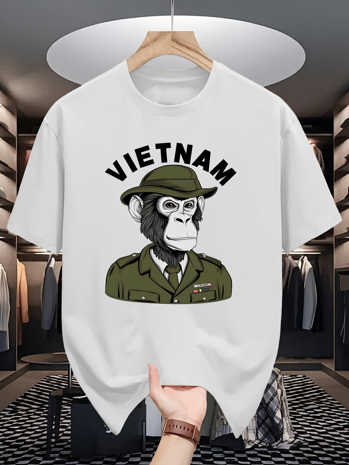เสื้อยืดผู้ชายผ้าฝ้ายลายกราฟิก - Street Fashion Vietnam บทวิจารณ์และราคา