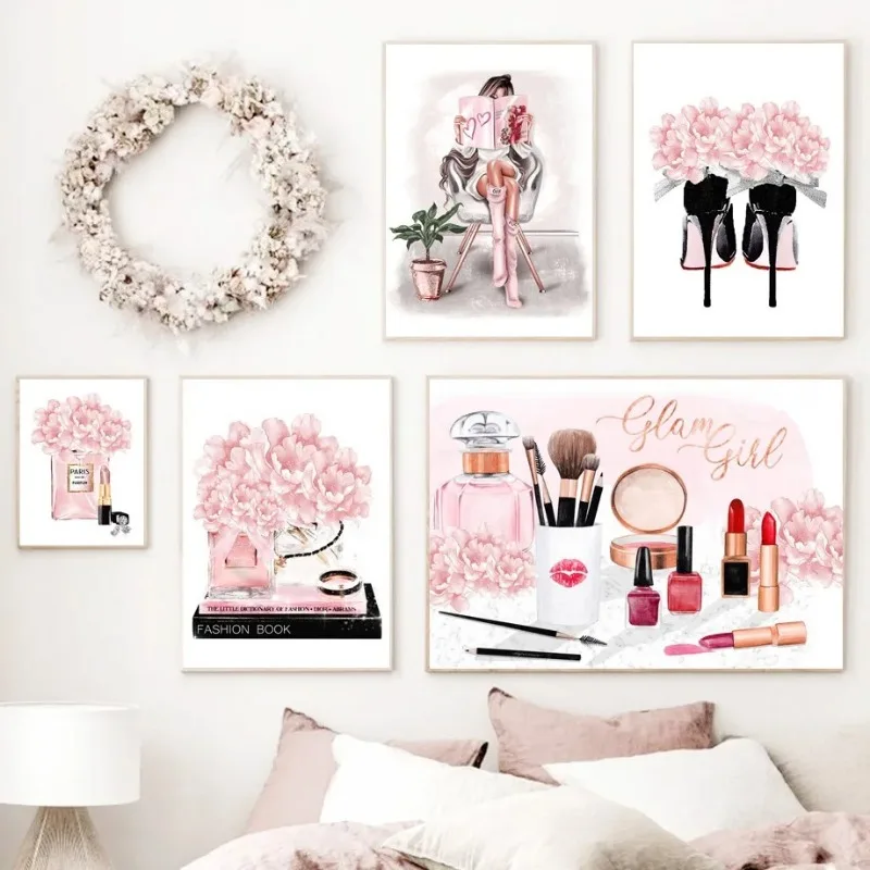 ภาพวาดบนผ้าใบลายดอกไม้สีชมพู น - Street Fashion In Paris บทวิจารณ์และราคา