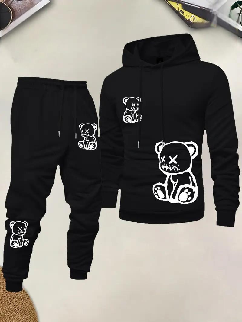 ชุดเสื้อฮู้ดผู้ชายลายพิมพ์หมี  - Street Fashion In China บทวิจารณ์และราคา