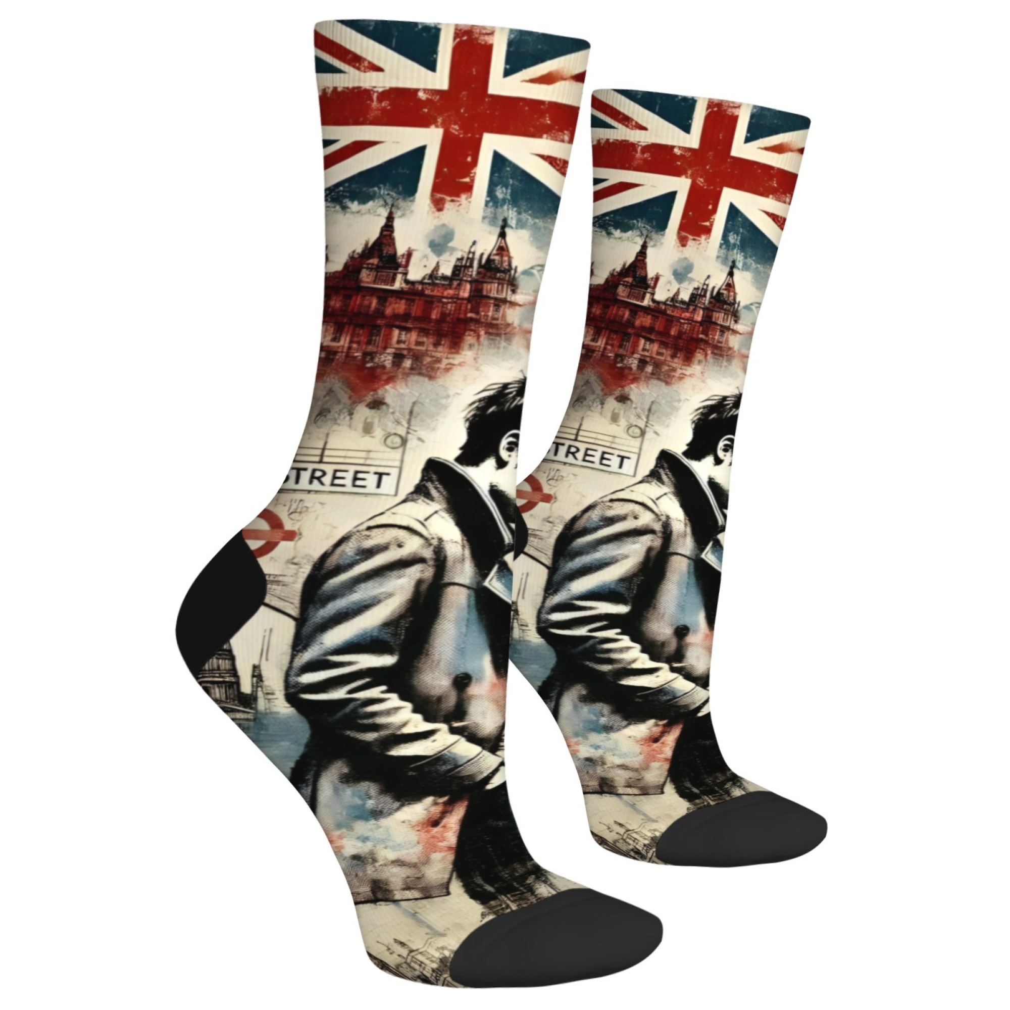ถุงเท้าผู้ชายลาย London Melanc - Street Fashion In London บทวิจารณ์และราคา