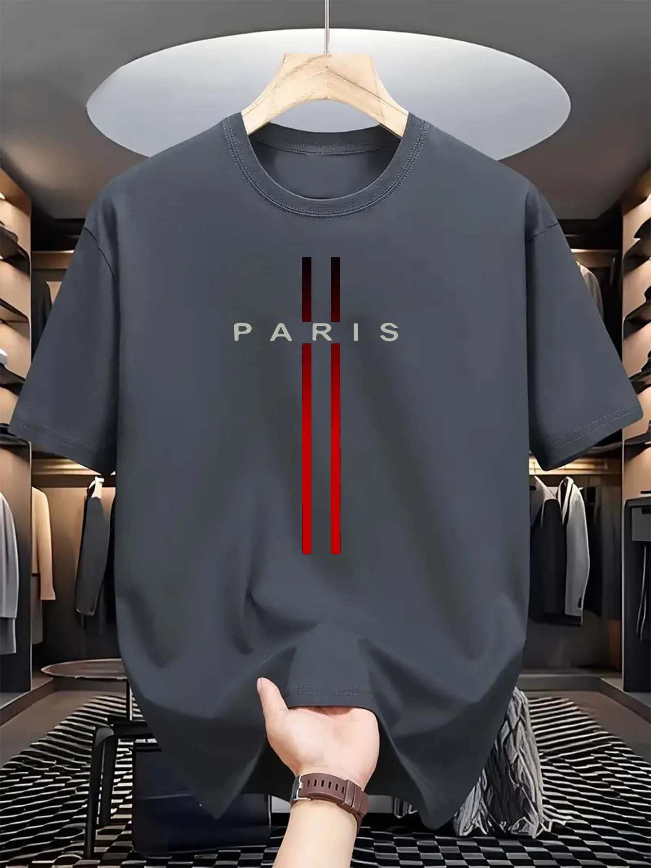 เสื้อยืดแขนสั้นคอกลมผ้าฝ้ายแท้ - Street Fashion In Paris บทวิจารณ์และราคา