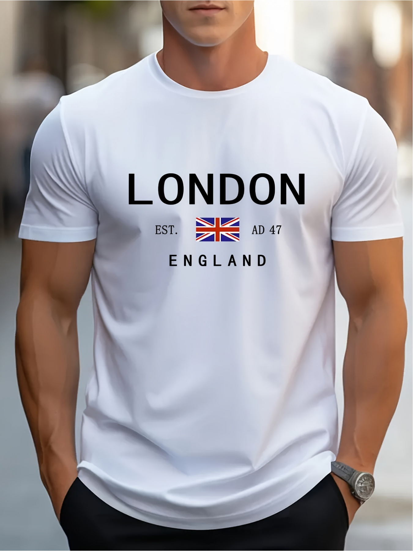 เสื้อยืดพิมพ์ลายลอนดอน อังกฤษ  - Street Fashion In London บทวิจารณ์และราคา