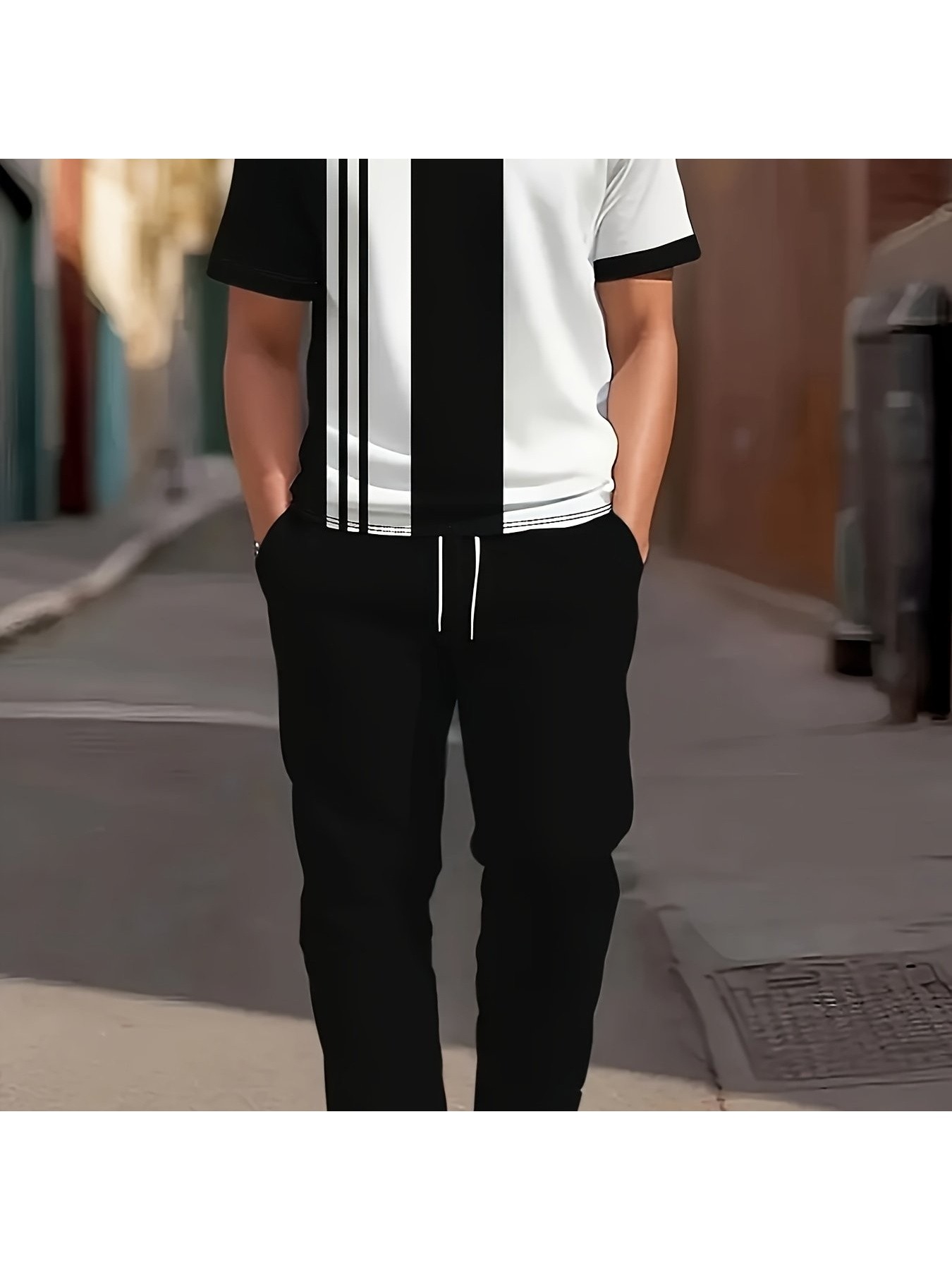 ชุดเซ็ตเสื้อแขนสั้นกางเกงขายาว - Street Fashion Male บทวิจารณ์และราคา