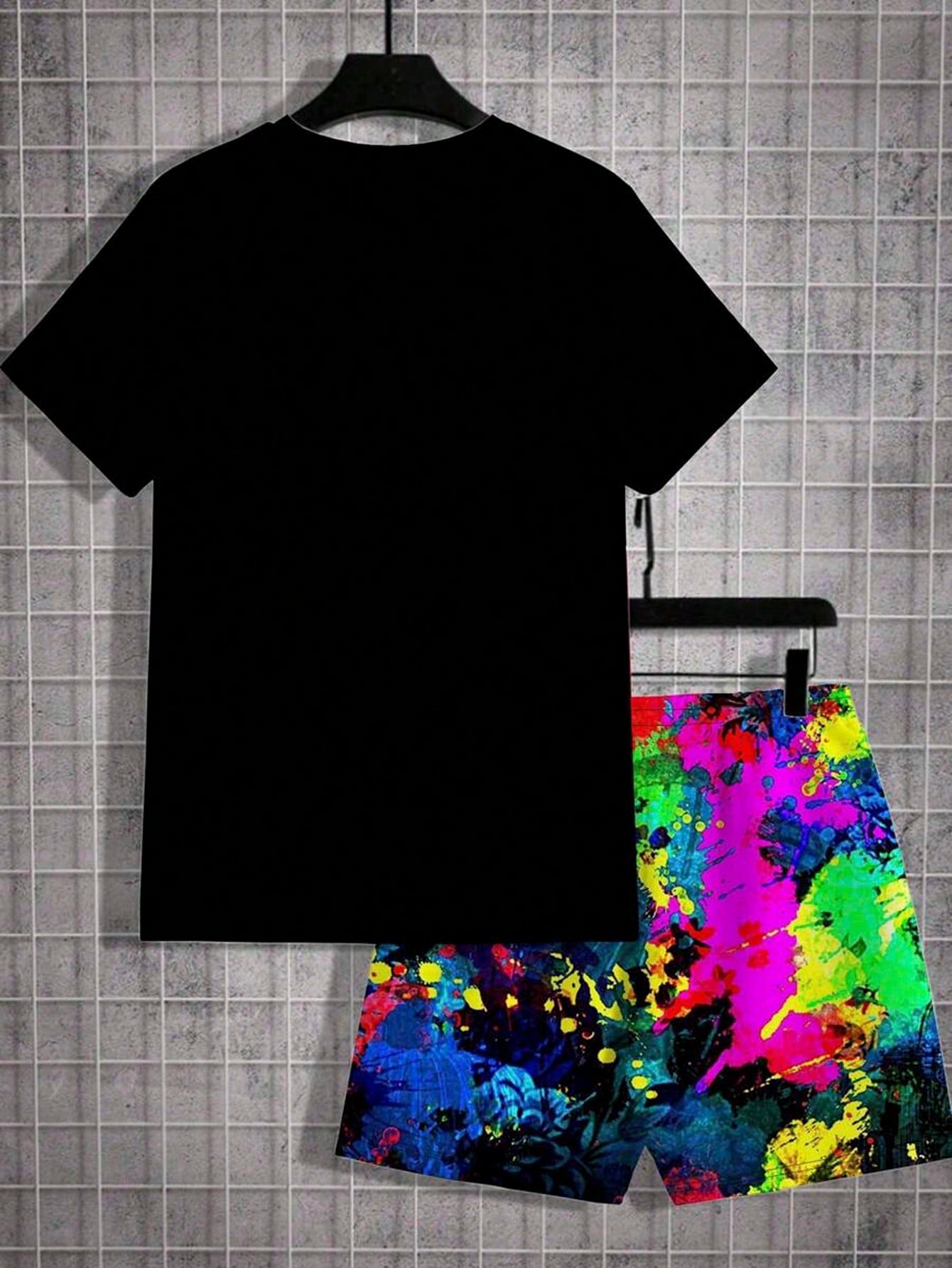 ชุดเซ็ตเสื้อยืดแขนสั้นและกางเก - Street Fashion Male บทวิจารณ์และราคา