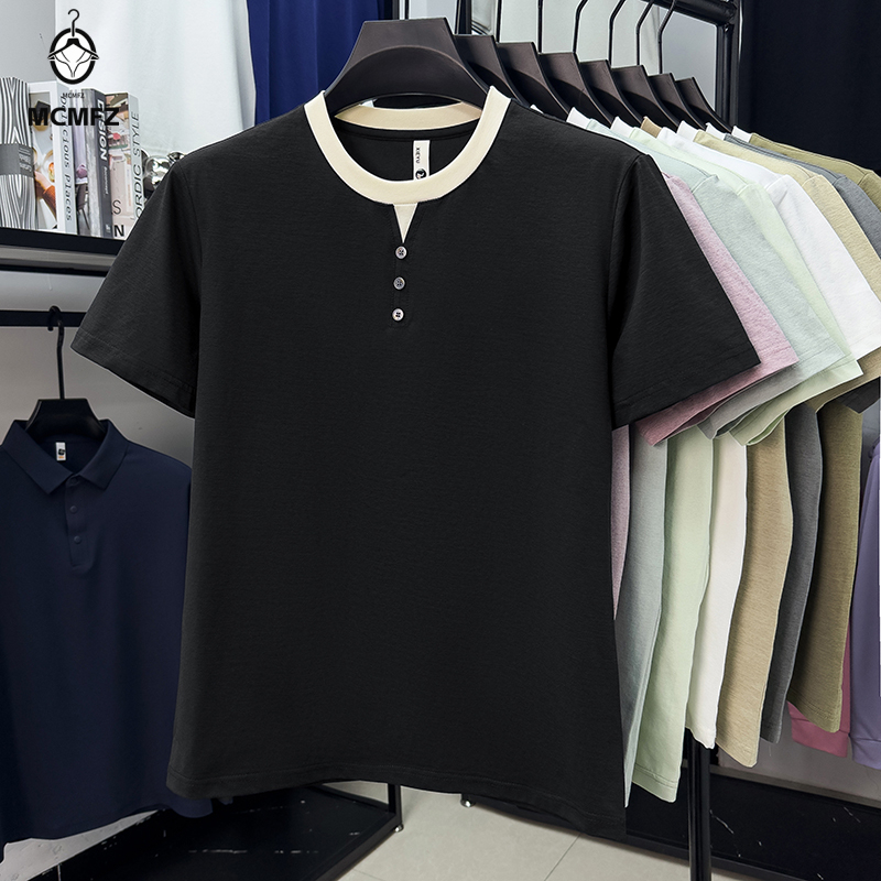 เสื้อยืดแขนสั้นผู้ชายสไตล์ลำลอ - Street Fashion In China บทวิจารณ์และราคา