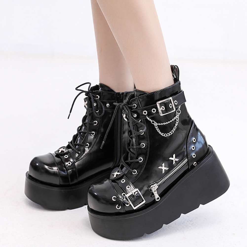 ใหม่เอี่ยมสุภาพสตรี Goth ข้อเท - Street Fashion Female บทวิจารณ์และราคา