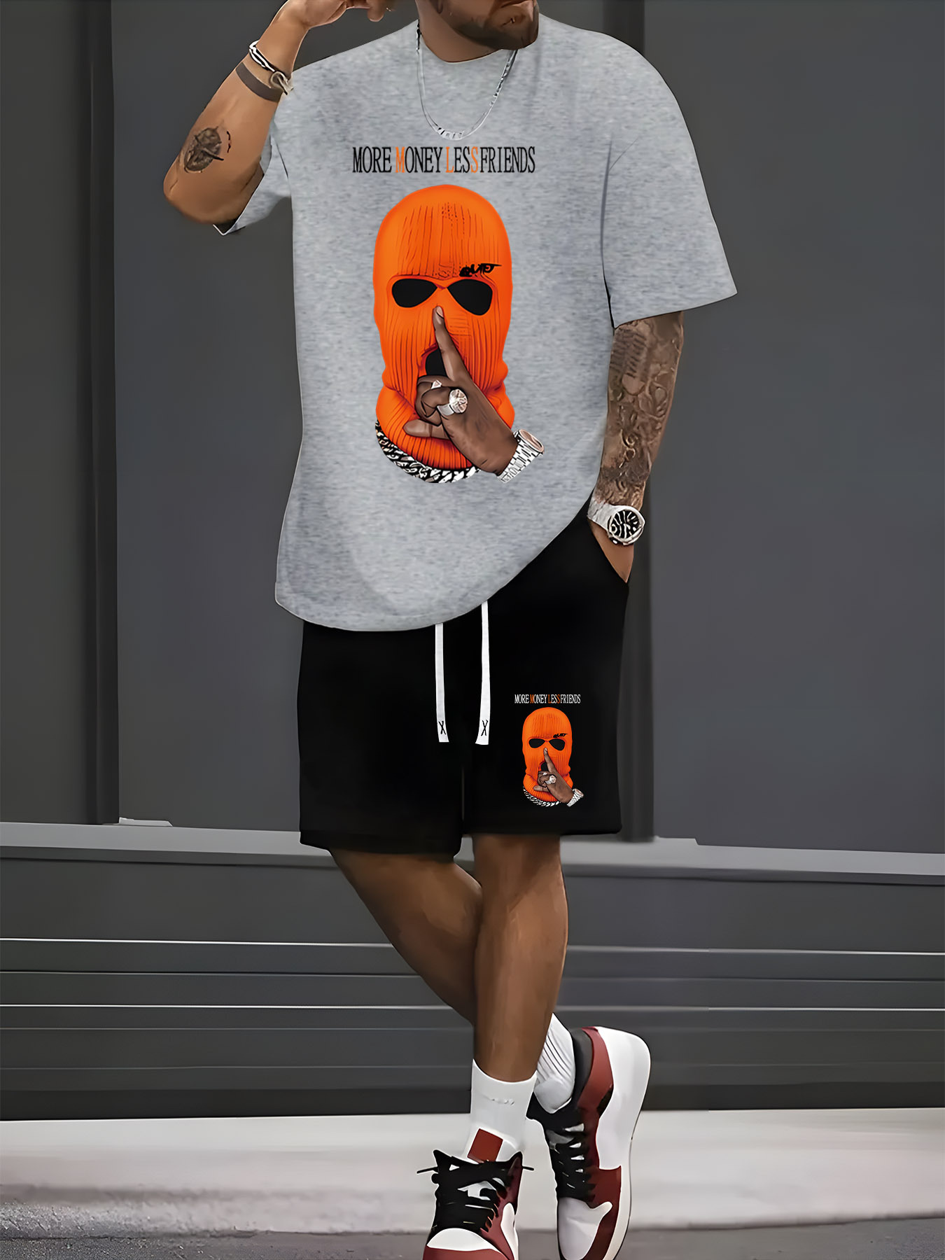 ชุดเซ็ตเสื้อยืดแขนสั้นกางเกงขา - Street Fashion Male บทวิจารณ์และราคา